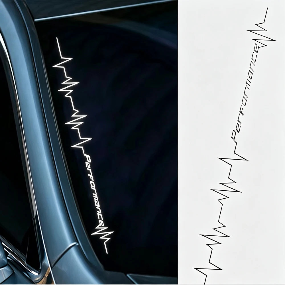 Reflective Performance Heartbeat Line Sticker Windshield