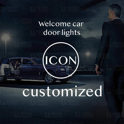 For BMW Audi Benz Porsche Tesla Welcome Icon Customized Glass
