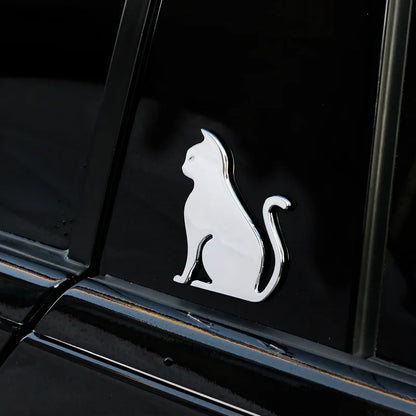 1PC 3D Cat Metal Sticker Covering Scratches Cute Animal