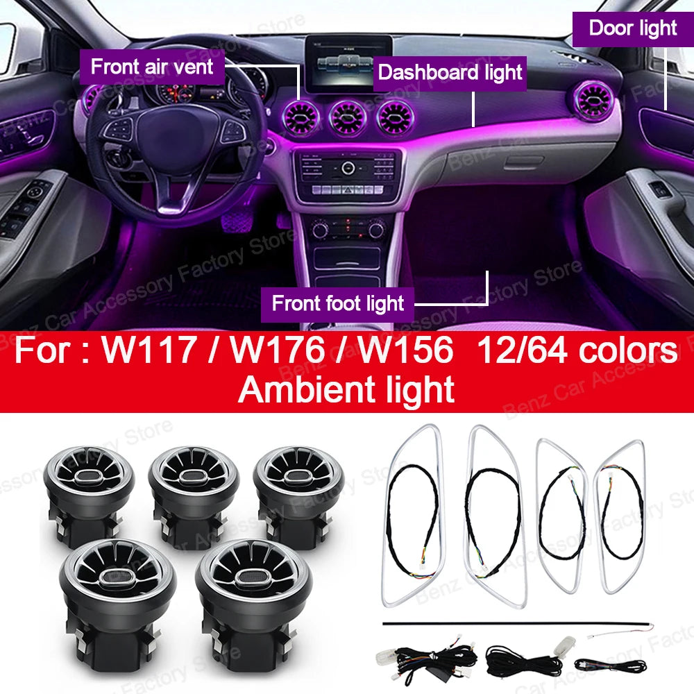 For Mercedes-Benz Amg A B Cla 12-color Air Vent Turbine