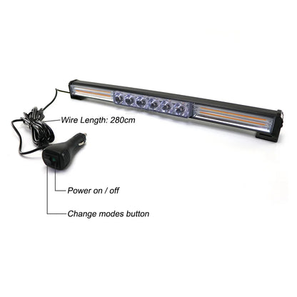 For Automotive Amber Yellow White 12V Cob Emergency Strobe Bar