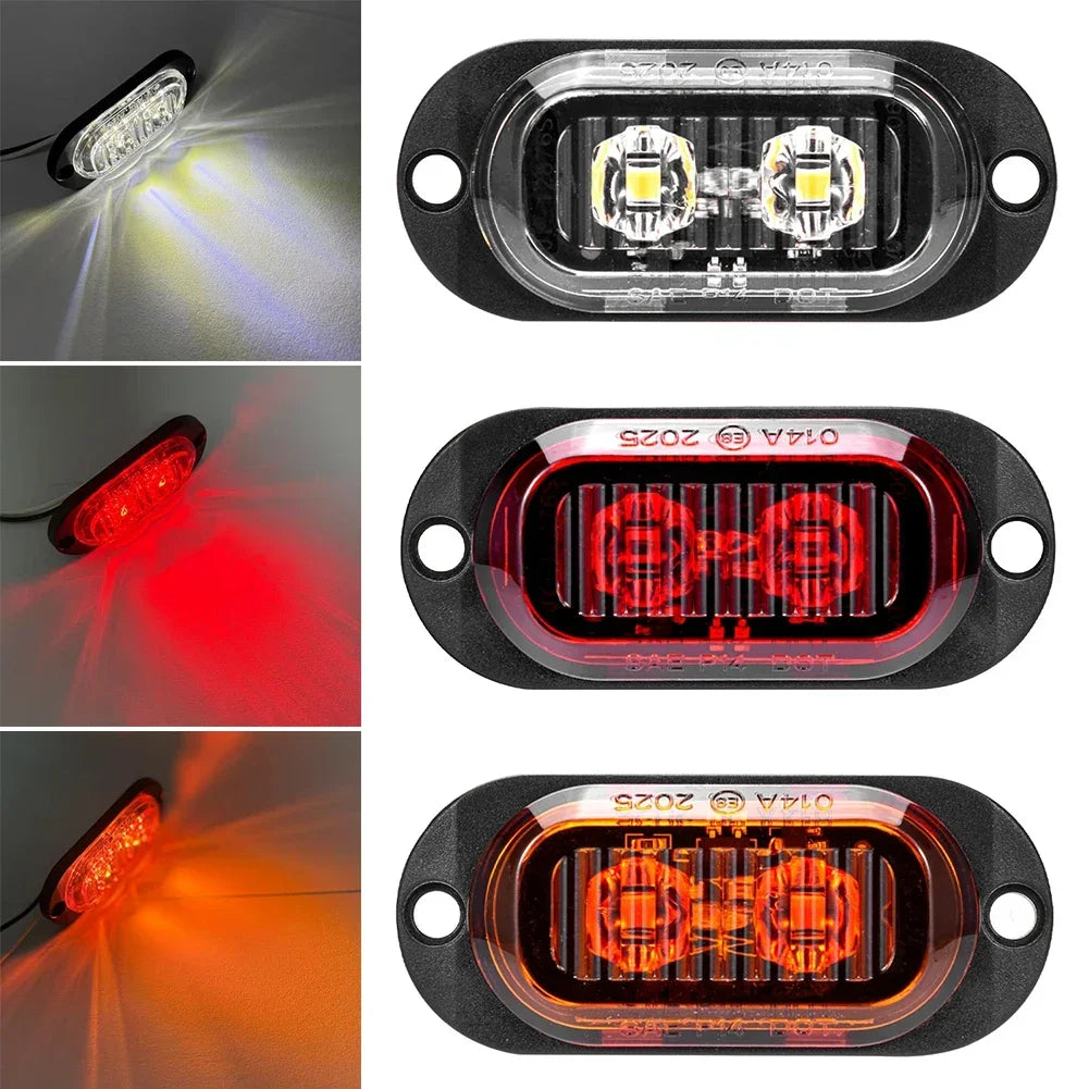 Trailer Truck Side Marker Waterproof 2LED Lorry Van Bus