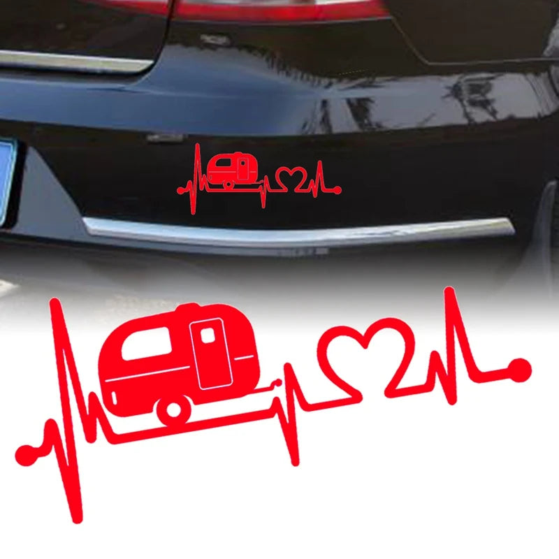 Caravan Love Heartbeat Sticker Camper Body Window Stickers Vinyl