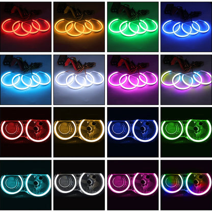 For E46 3 Series Cotton RGB Angel Eyes Halo Ring Multicolor Drl