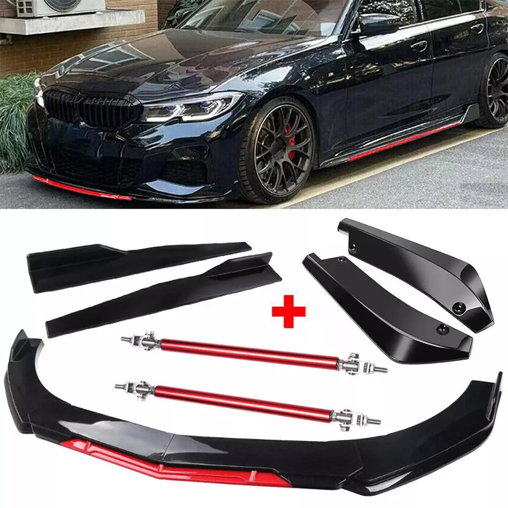 For 1.9M 6.2FT Wide Front Bumper Lip Spoiler Side Skirt Splitter