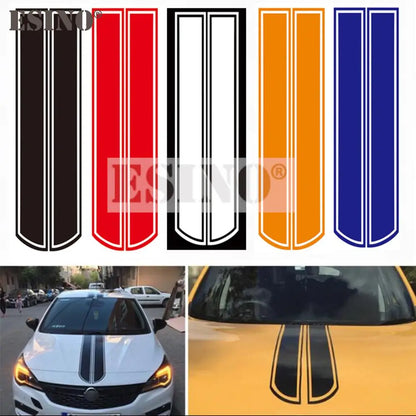Stripe Hood Covers Vinyl Racing Sports Decal Head Sticker