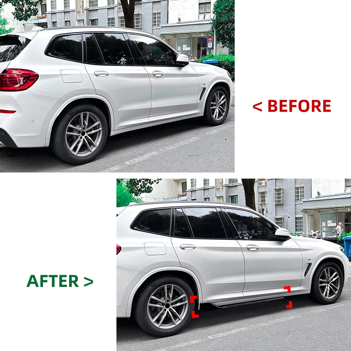 For BMW X3 X4 G01 G02 Side Skirt Extension Lip Lower Separator