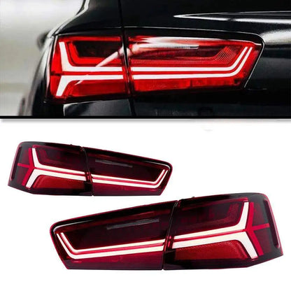 For Audi A6 C7 2012-2015 LED Taillights Dynamic Turn Signal