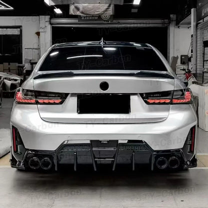 For BMW 3 Series G20 G28 Bright Black Vten Rear Bumper Diffuser