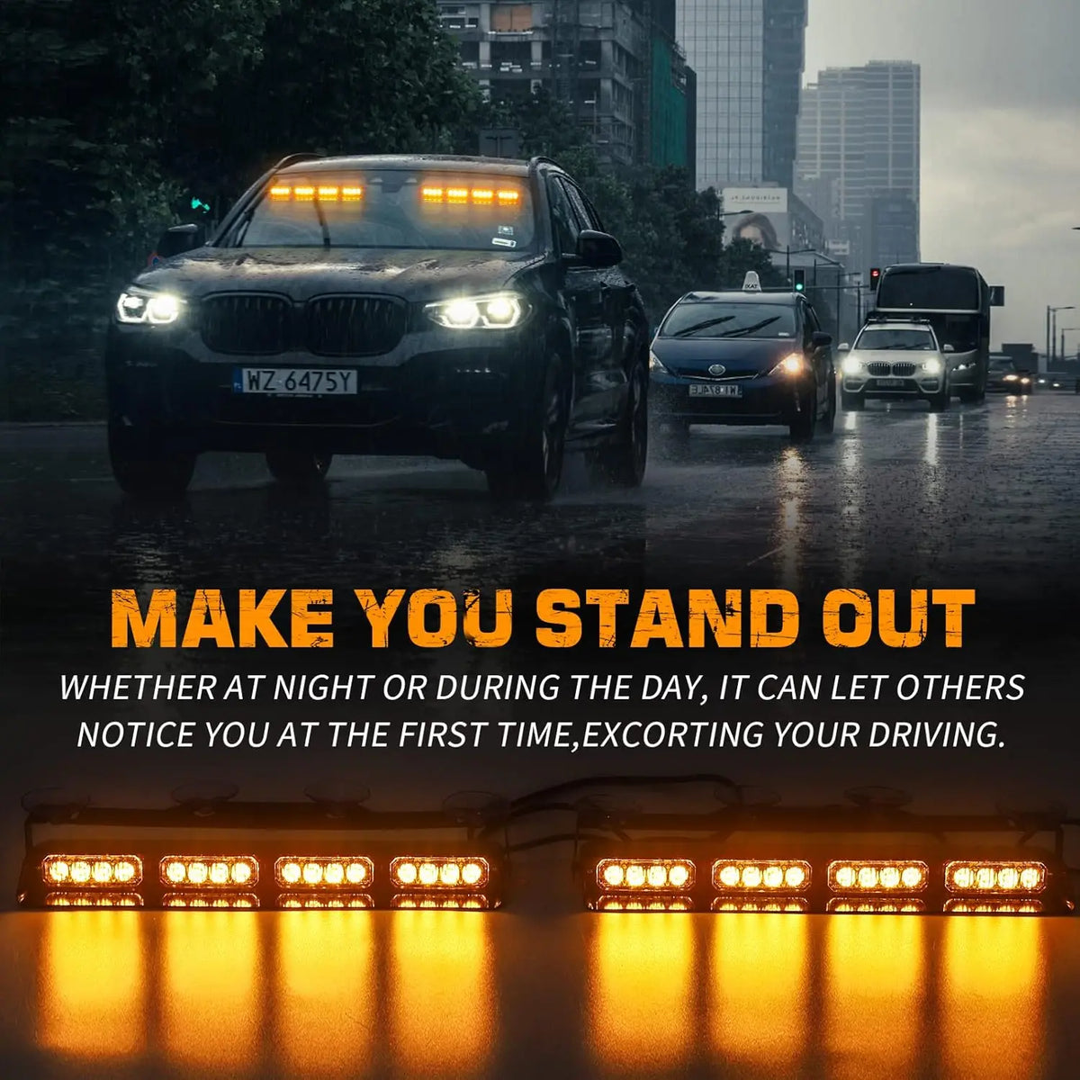 Strobe Emergency Flash Warning In Windshield Bar Traffic Advisor