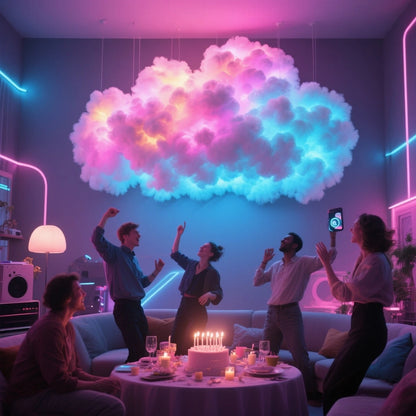 For Game Room 3D Thunder Cloud Night Music Sync Mode RGB Strip