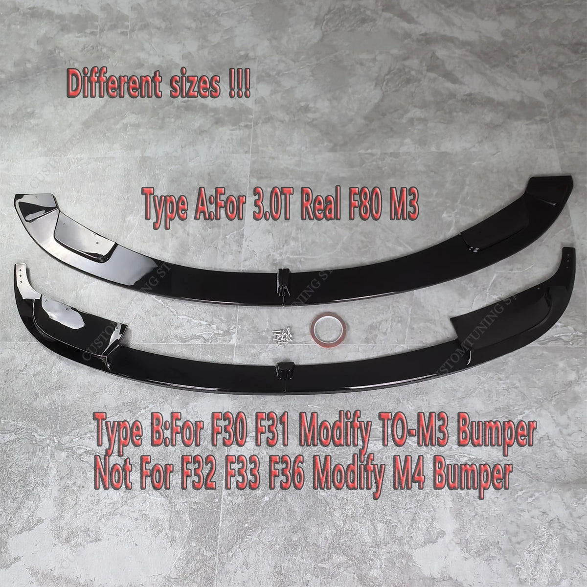 For BMW F80 Real M3 F30 Modify M3 Bumper 2012-2019 Gloss Black
