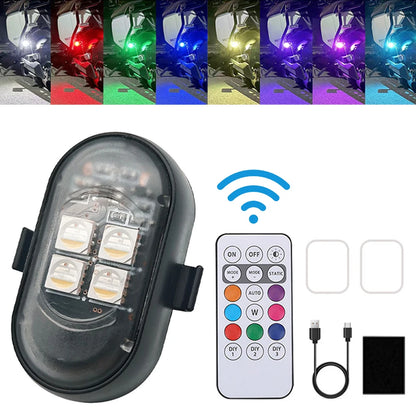 1-8pcs Wireless Remote Control 4LED Strobe Colors USB