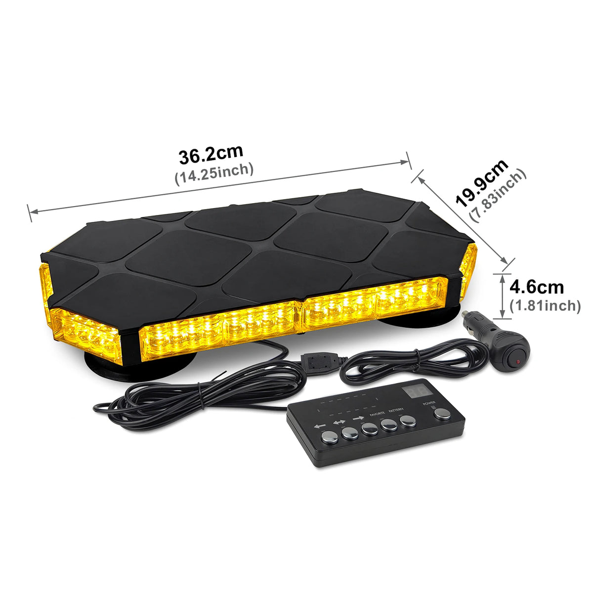 Universal Car Diamond Black Housing 56 LED Roof Strobe Warning Light Ceiling Mount Auto Parts With Remote Control