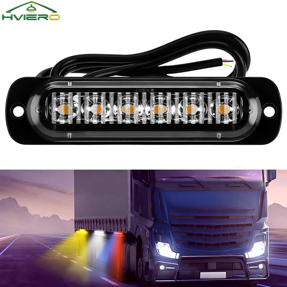 1X Truck 12v-24v Warning Strobe Grille Flashing Bar Side