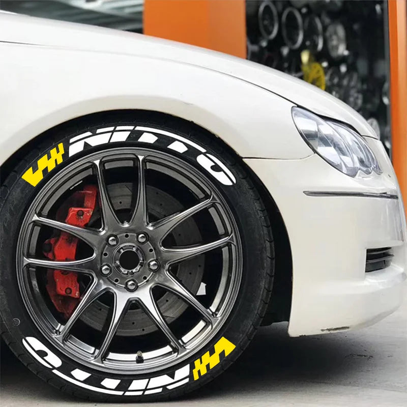 For 4 Tire Tire Letters Stickers Tyre Lettering Wheel Logo