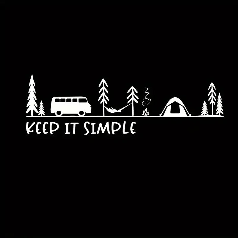 Camping Scene Decal Sticker Truck Keep Minimalist Design Durable