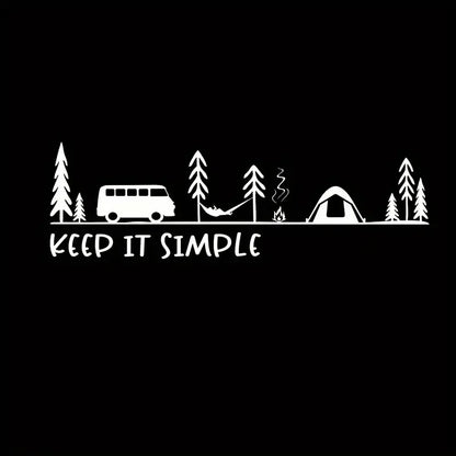 Camping Scene Decal Sticker Truck Keep Minimalist Design Durable