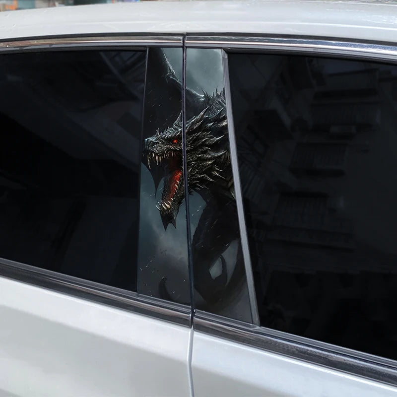Dark Dragon Sticker Pillar Decals Used Cover Scratches Door