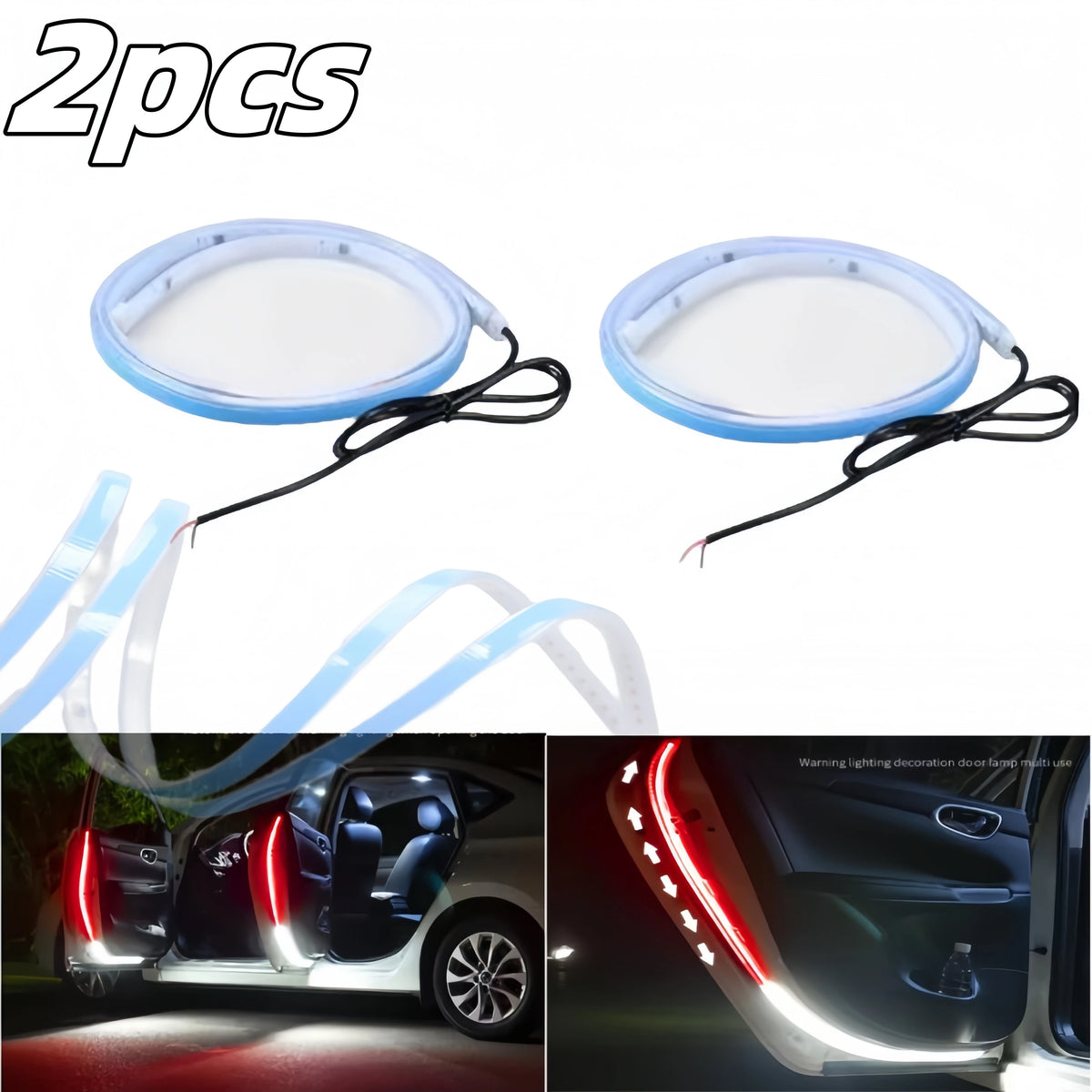 For VW BMW Audi Mercedes Door Opening Warning Strip 2PCS 120CM
