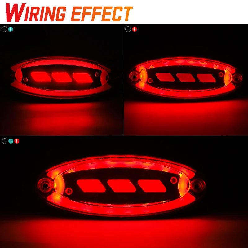 Truck Oval Side Red Yellow Marker Turn Signals Rear