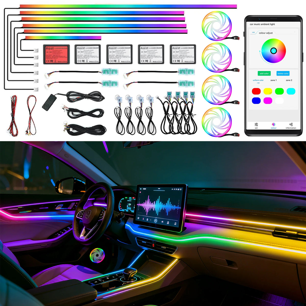 22-in-1 593 Leds Fiber Optic Atmosphere Music Sync Dynamic
