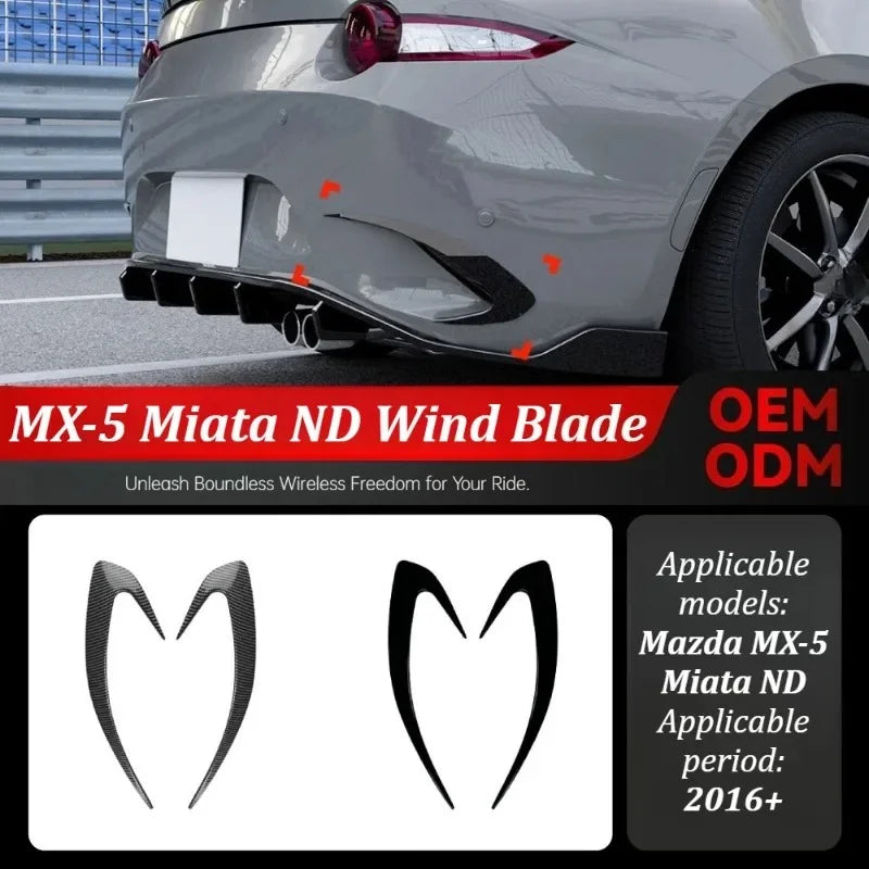 For 2016+ Mazda MX-5 Miata Nd Rear Vent Wind Blade Exterior Trim