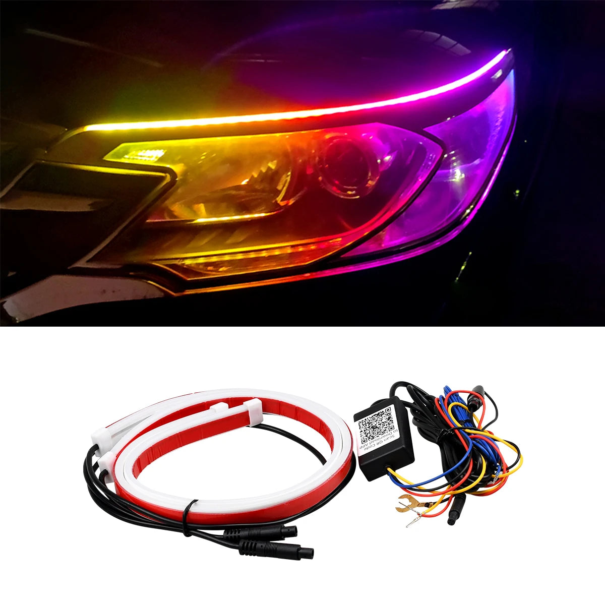 2PCS Drl Daytime Running Turn Signal Super Bright Multifunctional