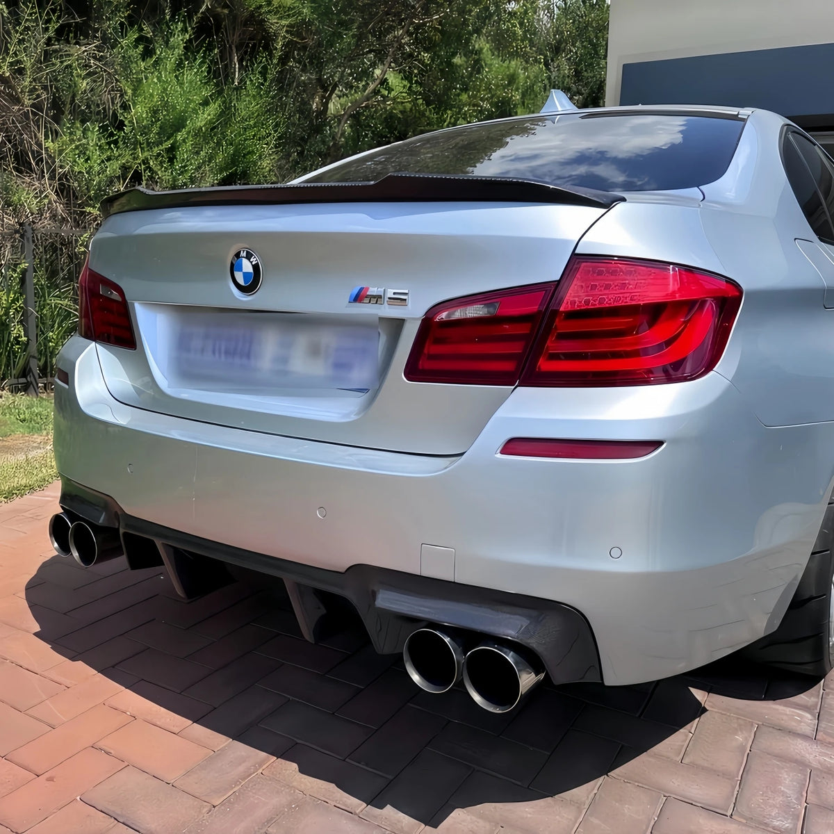 For BMW 5 Series F10 M5 Gloss Black No Rear Bumper Diffuser