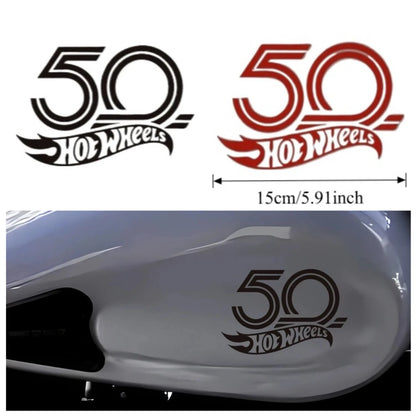 50TH Anniversary Hoe Fire Wheel Cartoon Sticker Stay Away