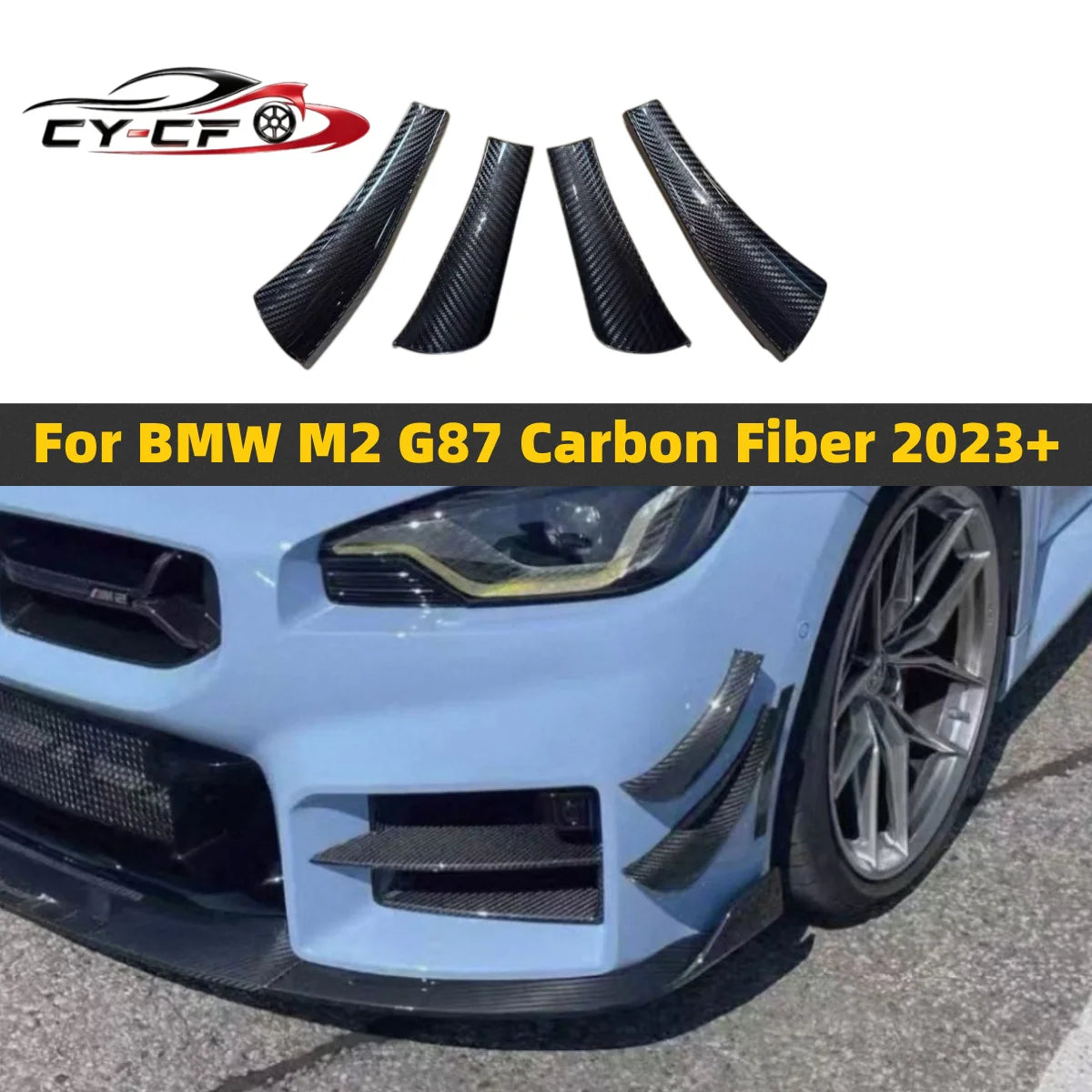 For BMW G87 M2 Coupe 2023+ Dry Carbon Fiber Tk Front Vent Side