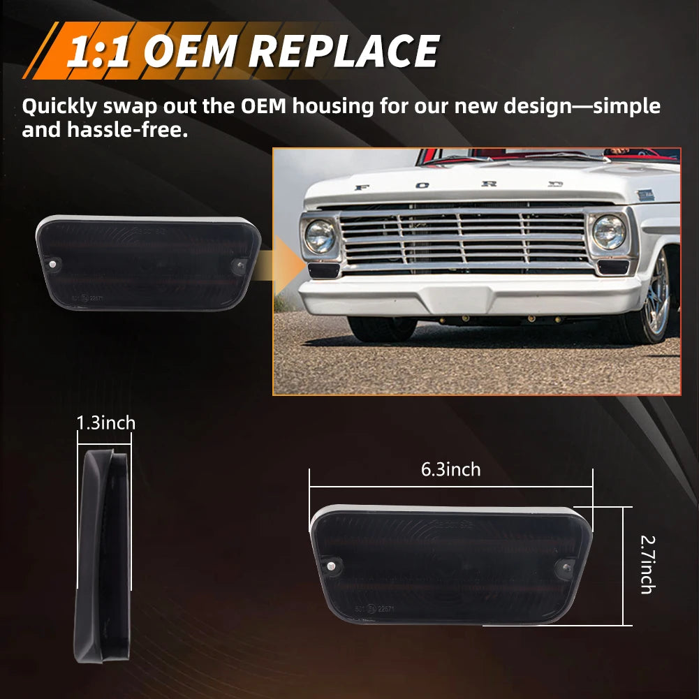 For 1967 1968 1969 1970 1971 2PCS Ford F100 f-100 Truck Front