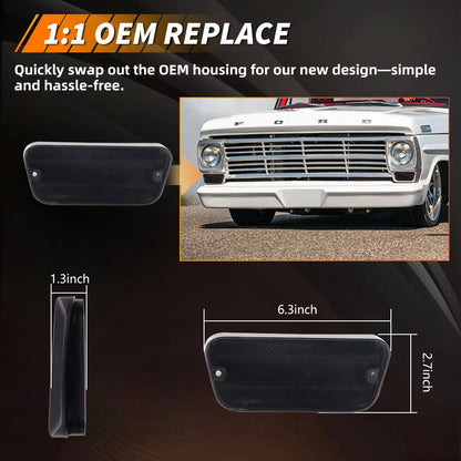 For 1967 1968 1969 1970 1971 2PCS Ford F100 f-100 Truck Front