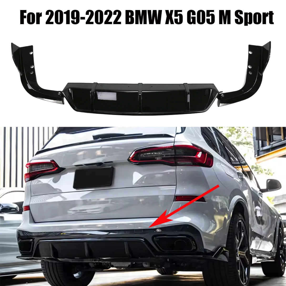 For 2019-2022 BMW X5 G05 M Sport Rear Bumper Lip Diffuser Corner