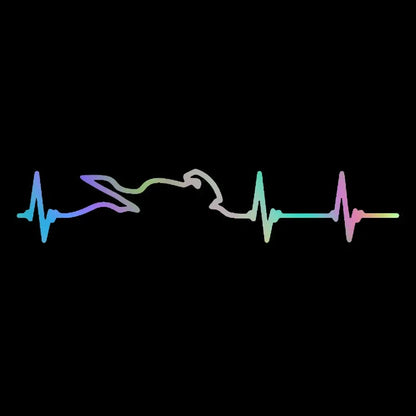 Sticker Heart Electrocardiogram Race Players Vinyl Cover