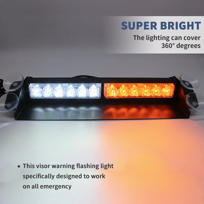 Laikesi White Amber Dash Strobe Bar 12-24v Windshield Suction