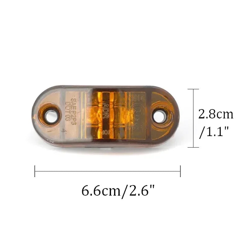 For Trailer 2PCS 12V 24V Truck Daytime Running Drl Lamps Warning