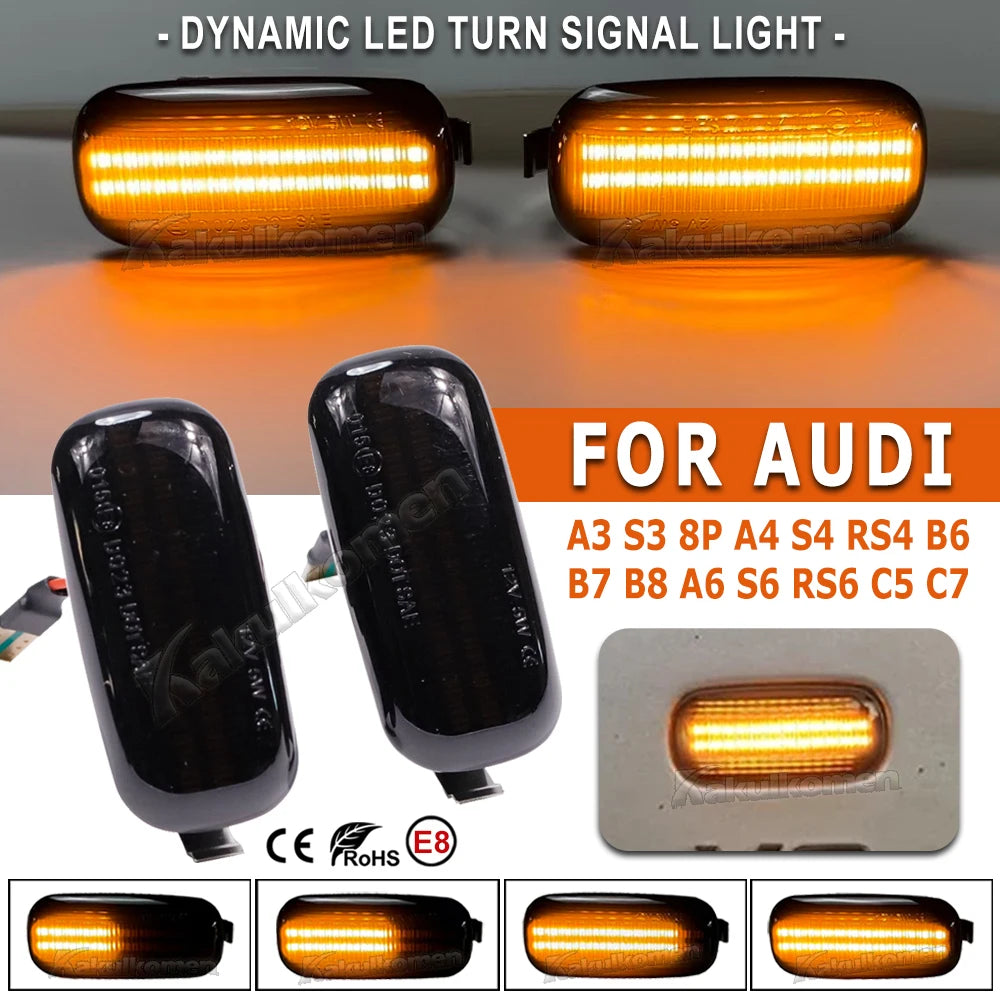 For Audi A3 S3 8P A4 Side Marker Dynamic Turn Signal Fender