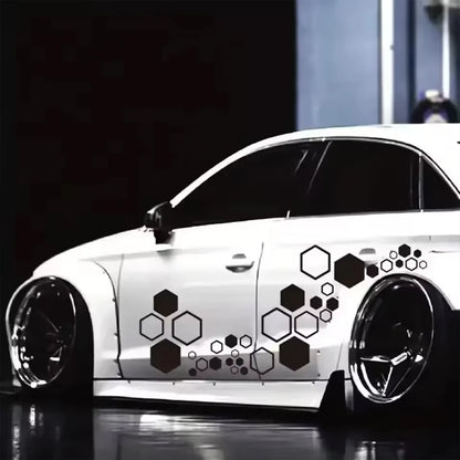 Honeycomb Pattern Waistline Sticker Modification Side Skirt Body