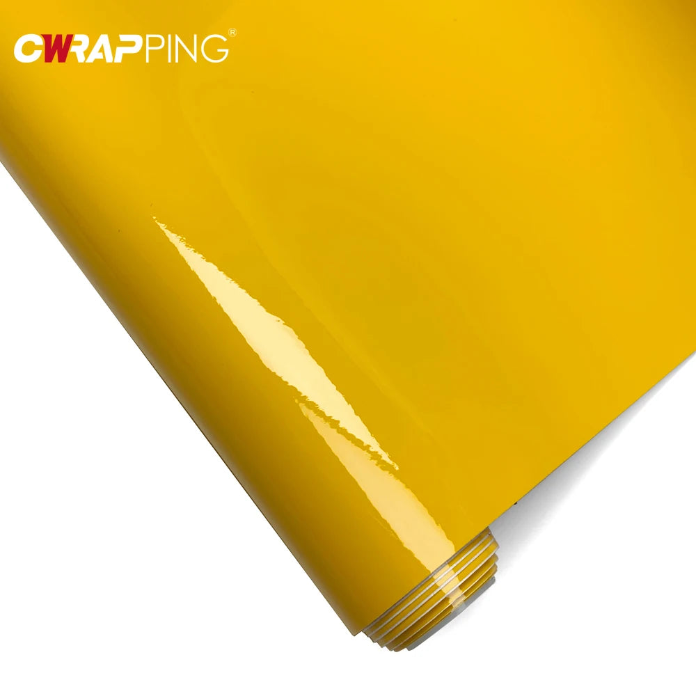 Sticker Vinyl Wraping Glossy Wrap Waterproof Adhesive Yellow