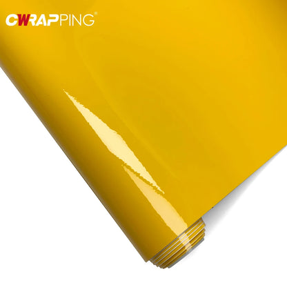 Sticker Vinyl Wraping Glossy Wrap Waterproof Adhesive Yellow