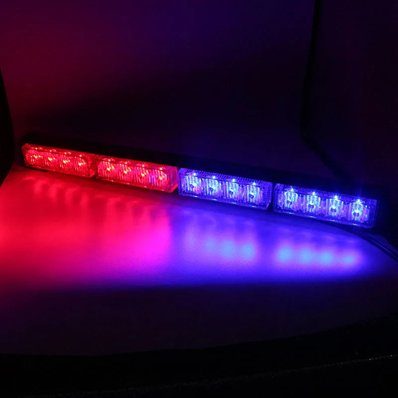 12V 24V 4LED Red Blue Strobe Bar Traffic Advisor