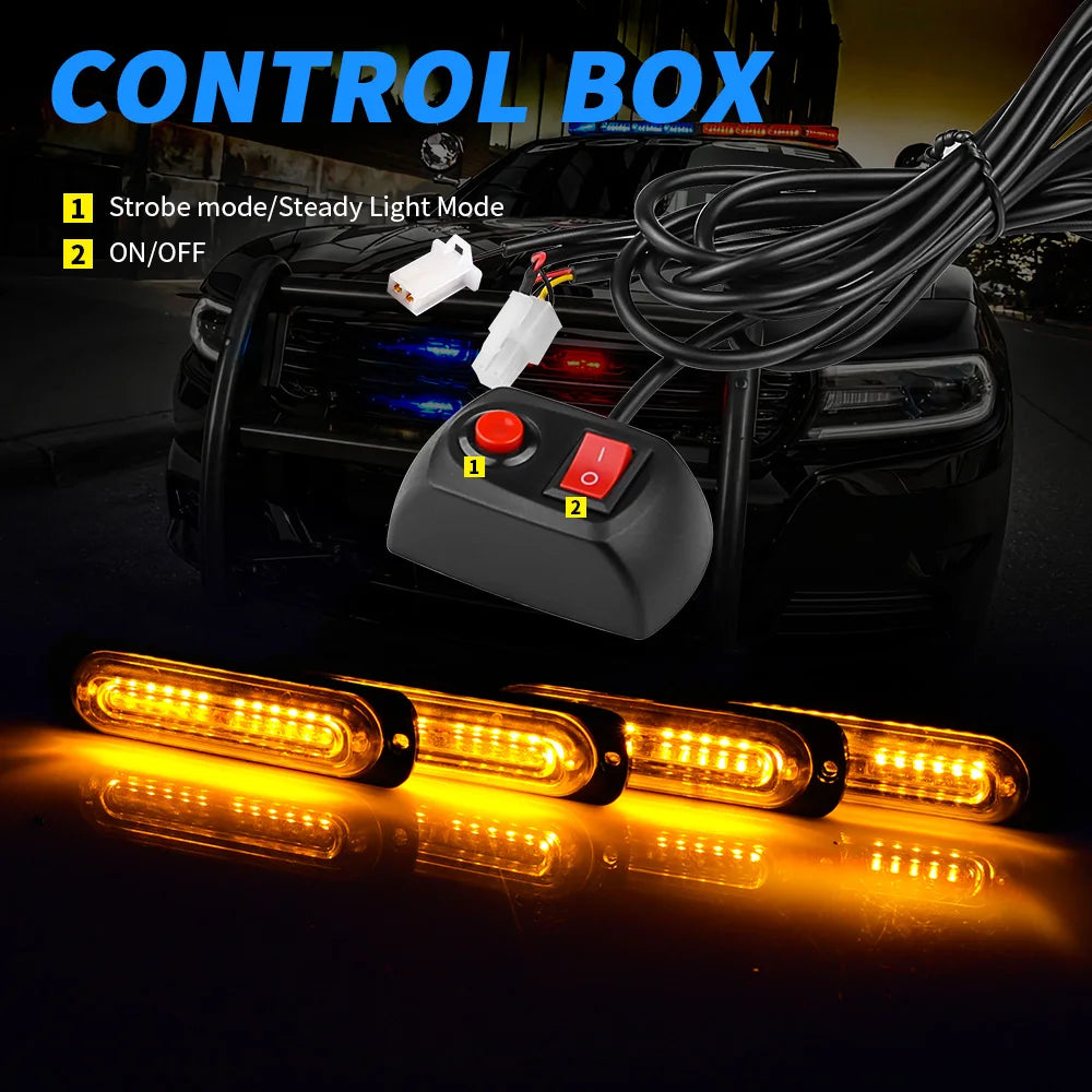 Warning Use Strobe Front Grille Emergency Flashing Bar Multiple