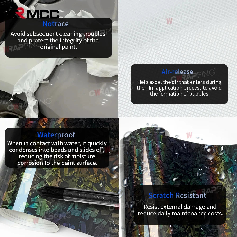 Pet Forged Carbon Wrap Vinyl Rainbow Laser Body Covering