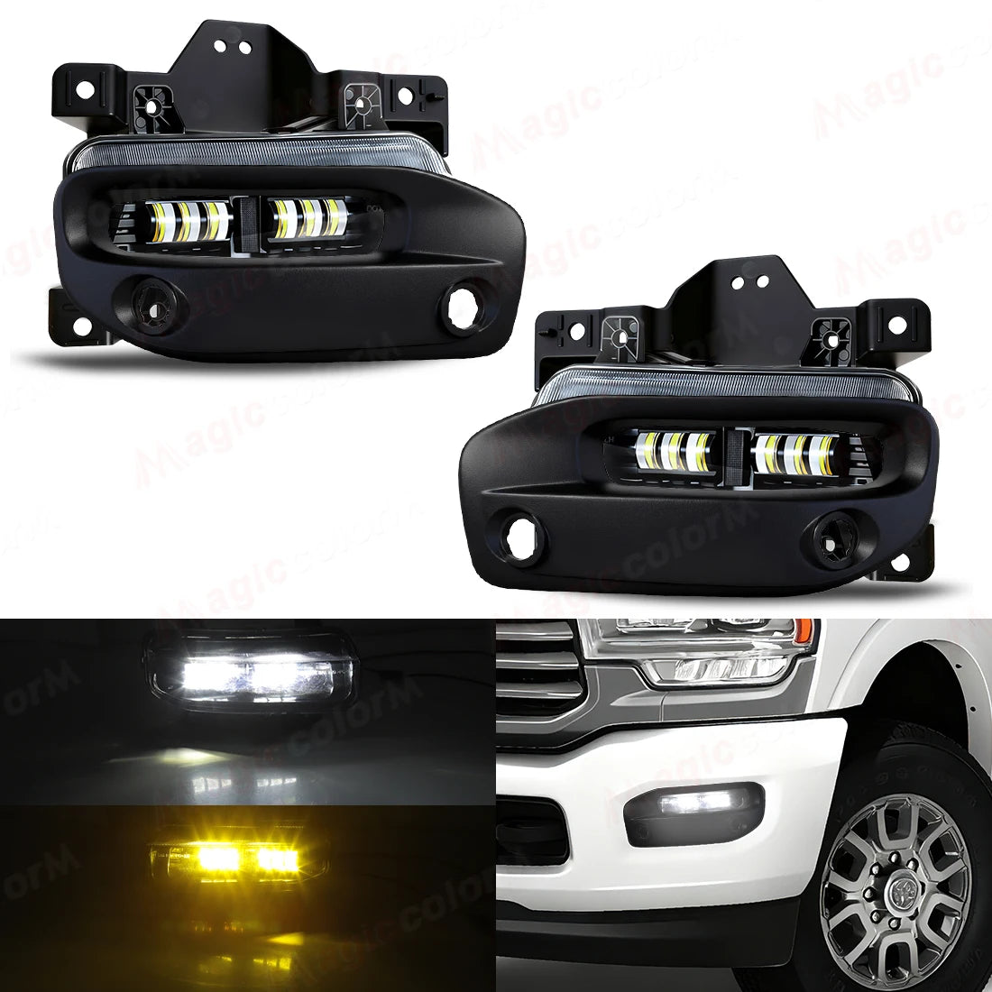 For Dodge Ram 2500 3500 2019 Fog Lamps 2020 2021 2022 2023 Front