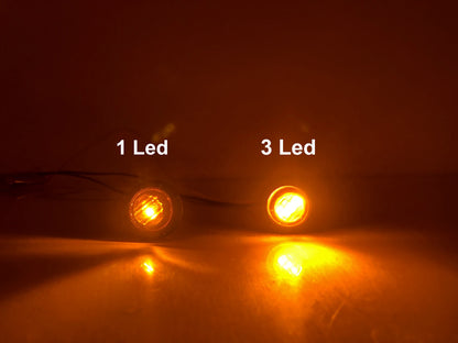 Pack 100 Inch MINI Round Amber 3LED Indicator Signal