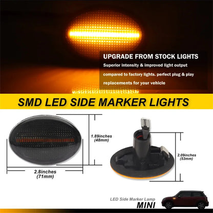 For MINI Cooper R55 R56 R57 R58 R59 Fender Flare Lamps Amber
