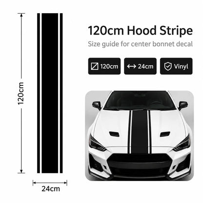 Minimal Sport Hood Sticker 120 24CM Waterproof Vinyl Bonnet