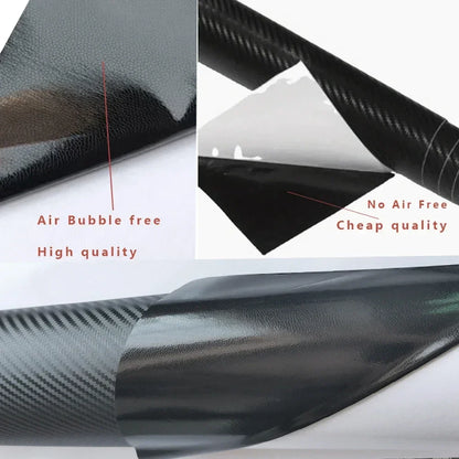 3D Carbon Fiber Black Vinyl Wrap Motorcycle Adhesive Pvc