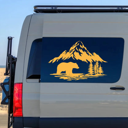 Bear Crossing Forest Adventure Pickup SUV off-road Sticker Window